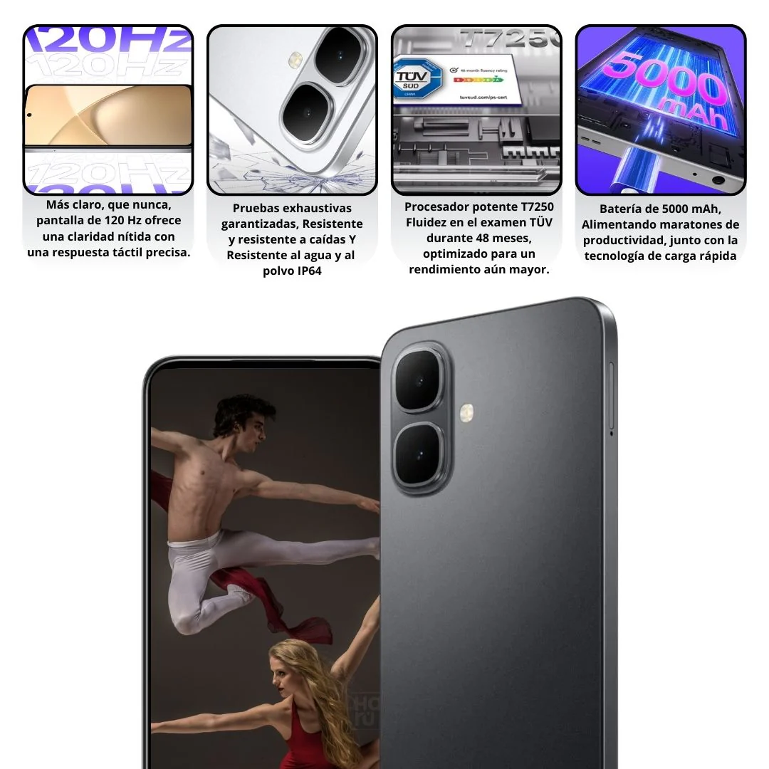 Celular INFINIX Smart 10 256GB/4GB RAM - Negro - Imagen 3
